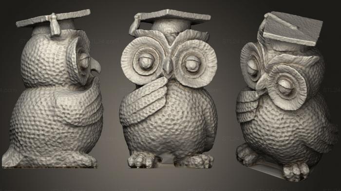 Bird figurines (An Owl, STKB_0193) 3D models for cnc